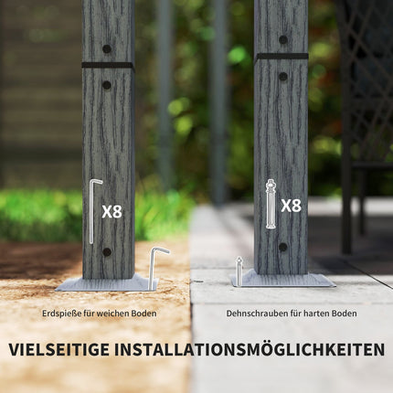 Aluminum Pergola 3x3m with adjustable roof, UV protection