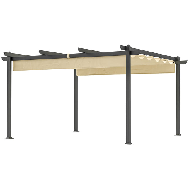 Aluminum garden pergola, adjustable roof, 4x4m Beige