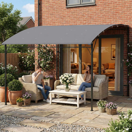Pergola with Waterproof Canopy, Metal Frame, 384x286 cm