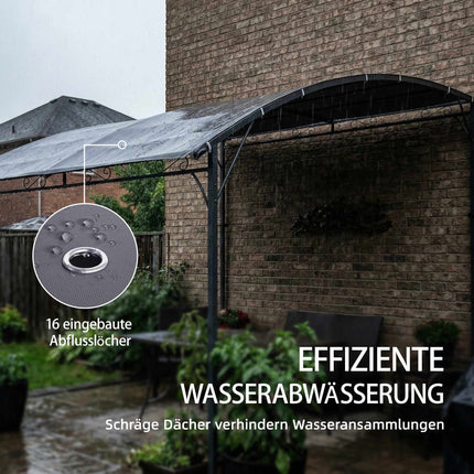 Pergola with Waterproof Canopy, Metal Frame, 384x286 cm