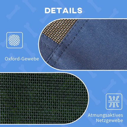 Raised outdoor dog bed with UV roof, Medium, Dark blue