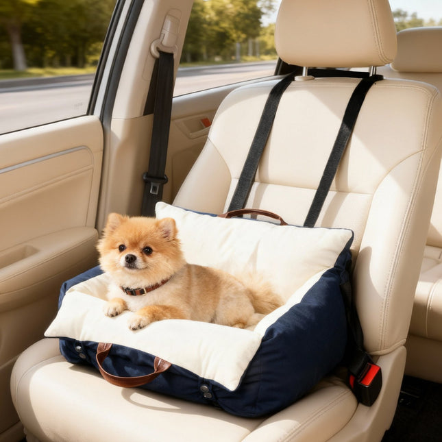 Pet Car Seat, 2 Straps, Washable Covers, <5kg, Blue