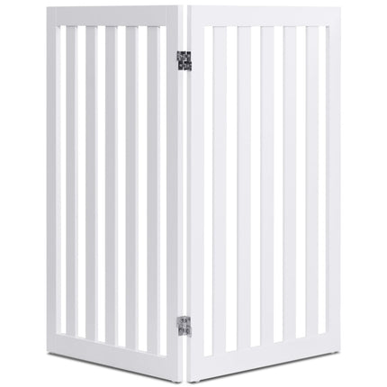 Pet Gate, 89cm High, 2 Panels, Foldable Wood Barrier