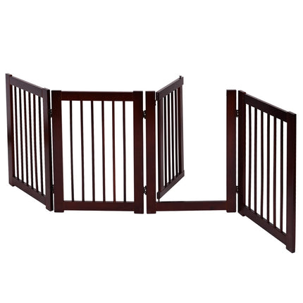 Pet Gate, Foldable Wood, 203 x 76 cm, 4 Pieces