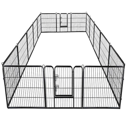 Pet Playpen, 8-Panel Foldable Metal Fence, Black