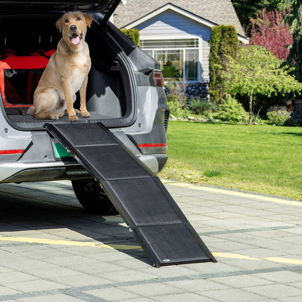 Folding aluminum dog ramp, non-slip, supports up to 40 kg