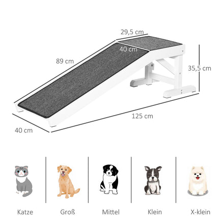 Dog ramp with non-slip mat, pine, 30 kg capacity