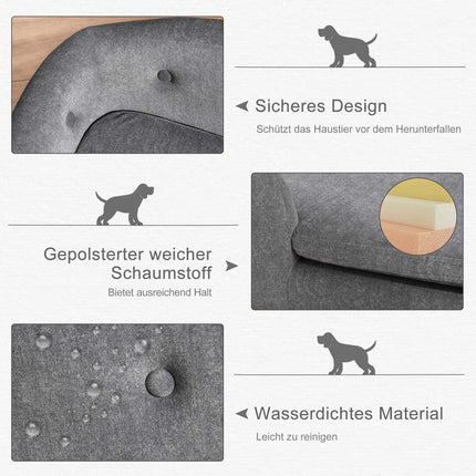 Sofa bed for pets with cushion, plush foam, 70x47x30 cm