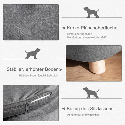 Sofa bed for pets with cushion, plush foam, 70x47x30 cm