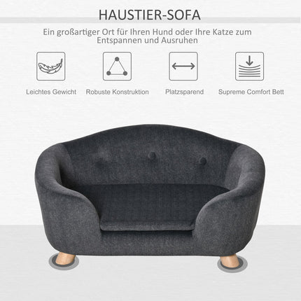 Sofa bed for pets with cushion, plush foam, 70x47x30 cm