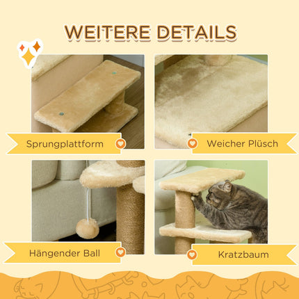 Adjustable pet stairs with sleeping cave - cat and small dog ramp
