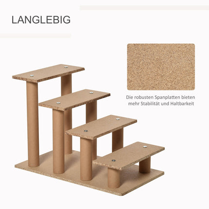 Pet stairs, 4-step ramp with removable cover, beige