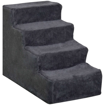 Pet Stairs, 4 Steps, Removable Cover, Dark Gray, 44 cm