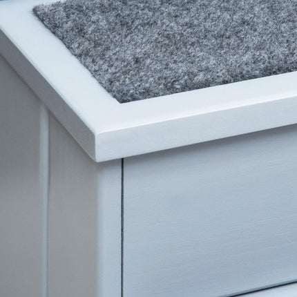Dog stairs with storage, 3 steps & carpet, Grey
