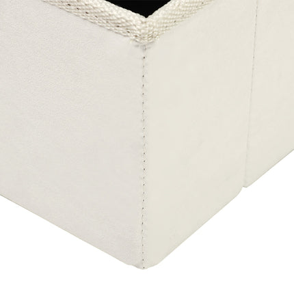 Foldable pet ladder with storage, 3 steps, MDF, white