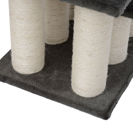 Animal stairs for cats and dogs, 3-step plush, dark gray 45x35x34 cm