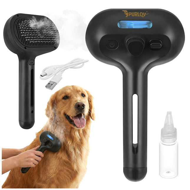 Pet Steam Brush – Electric, Self-Cleaning, USB Rechargeable