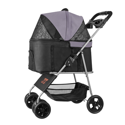 Pet Stroller, 35 Lb Capacity, Foldable, Detachable Carrier