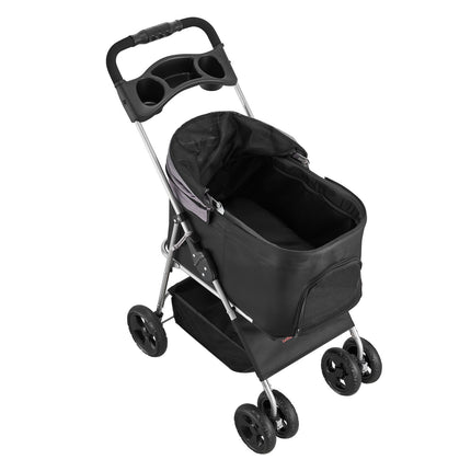 Pet Stroller, 35 Lb Capacity, Foldable, Detachable Carrier