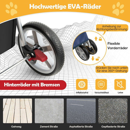 Pet Stroller for Small Pets, Foldable, 15 kg Capacity