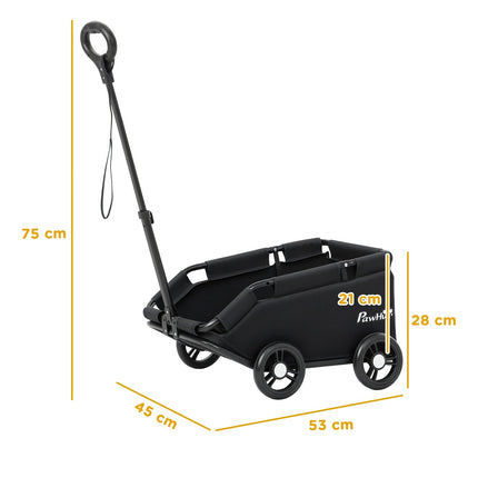 Pet Stroller with Adjustable Handle, Foldable Design