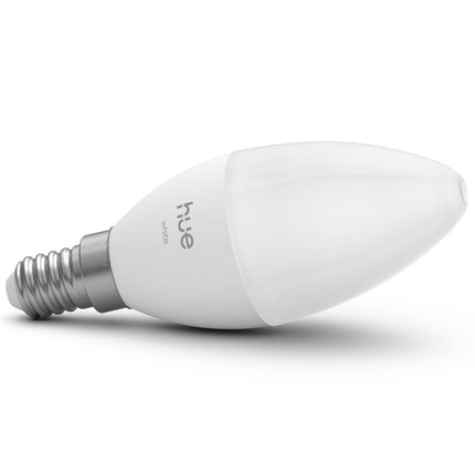 Philips Hue White E14 Candle Smart Bulb, 470 Lumen, Warm White, 1-Pack
