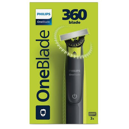 Philips OneBlade 360 Face Hybrid Trimmer and Shaver, 3 Stubble Combs, IPX7