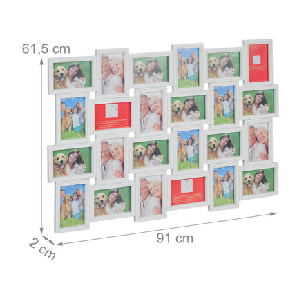 Photo frame with collage for 24 photos