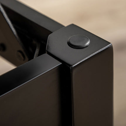 Height-adjustable piano bench in black leather with storage