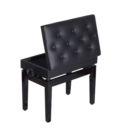 Adjustable piano bench with storage space, 54.5x33x48-58 cm
