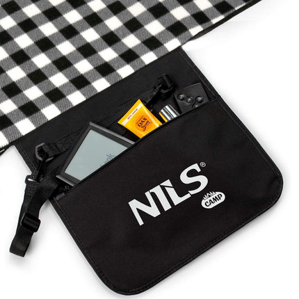 Picnic Mat, White-Black, 200x200 cm, PE + Aluminum