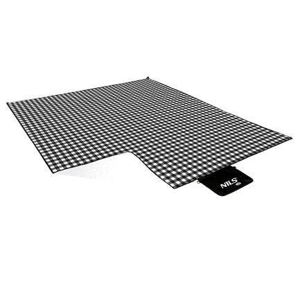 Picnic Mat, White-Black, 200x200 cm, PE + Aluminum