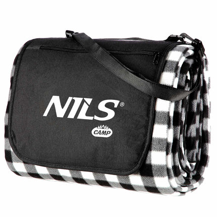Picnic Mat, White-Black, 200x200 cm, PE + Aluminum