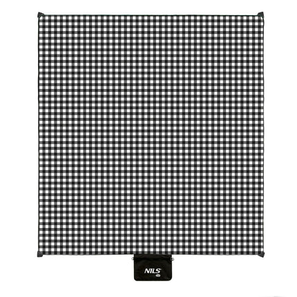 Picnic Mat, White-Black, 200x200 cm, PE + Aluminum