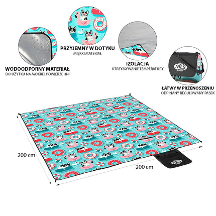 Picnic Mat for Dogs, 200x200 cm, Waterproof