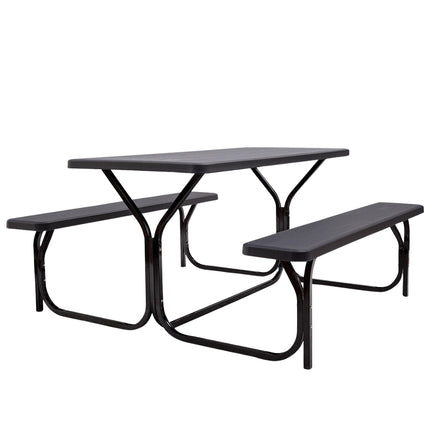 Picnic Table With 2 Benches, HDPE Top, Seats 4