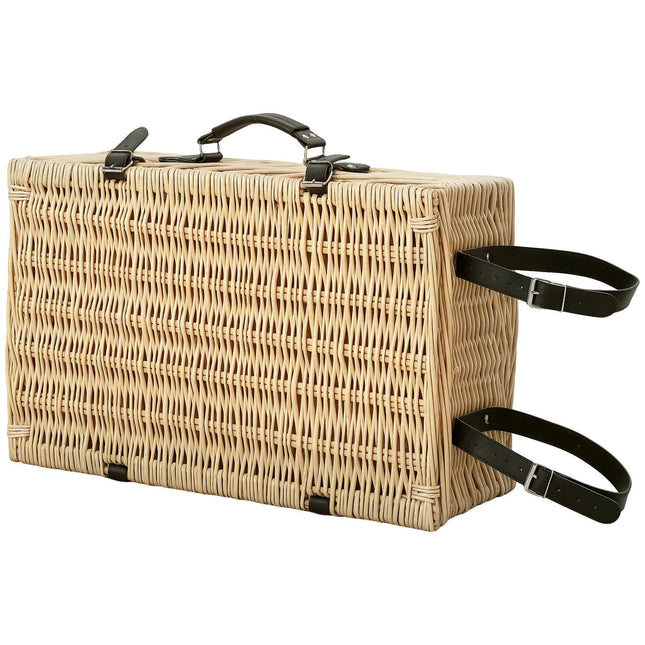 Willow Wood Picnic Basket Set for 4 with cooler and blanket