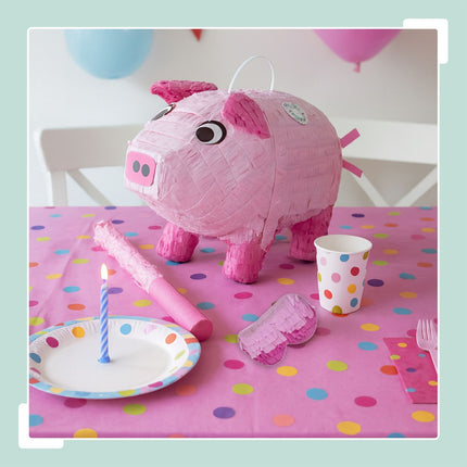 Pig Piñata Set with Bat and Mask – Party Fun