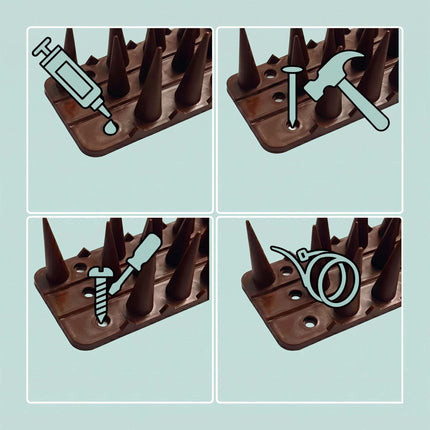 Pigeon Spikes, 20-Pack Plastic 3-Row Cut-To-Fit