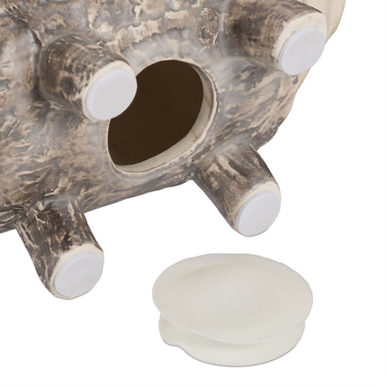 Piggy bank with bark