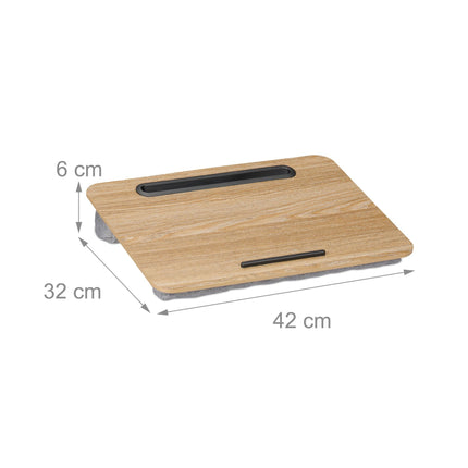 Pillow for laptop with mobile phone holder