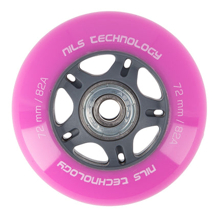 Pink 72x24 82A Wheels (4 pcs) + ABEC-7 Bearings (8 pcs) Set