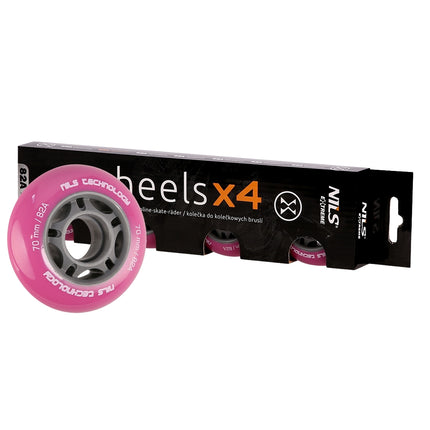 Pink 82A PU Skate Wheels, 70x24mm, Set of 4