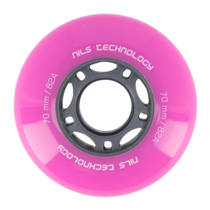 Pink 82A PU Skate Wheels, 70x24mm, Set of 4