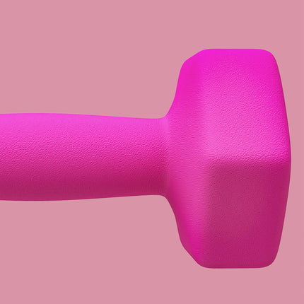 Pink Hex Dumbbell Set, 2 x 3 kg, Non-Slip, Floor Safe