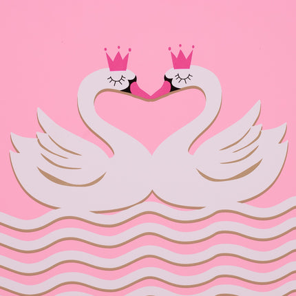 Pink Toy Chest with Two Swans