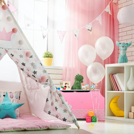 Pink Toy Chest with Two Swans