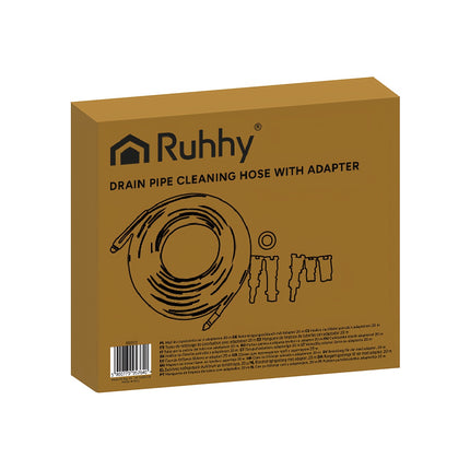 Pipe Cleaning Hose with Adapter, 15m Length