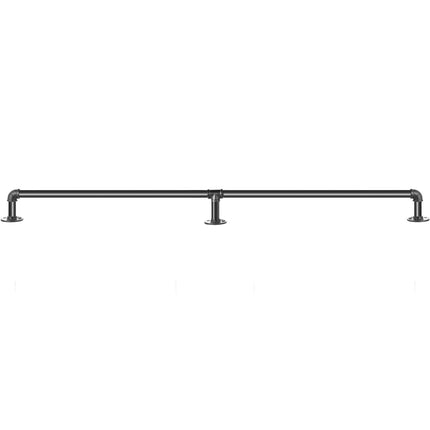 Pipe Stair Handrail, 5 ft Carbon Steel, Wall Mount, 440 lb