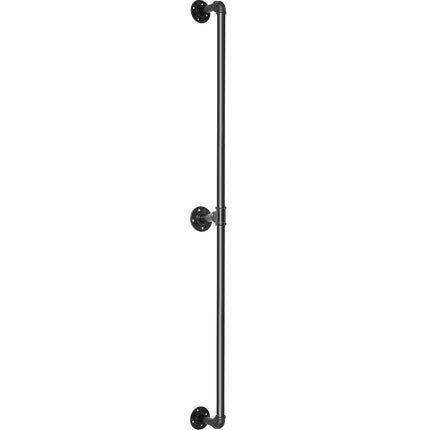 Pipe Stair Handrail, 6 Ft Carbon Steel Wall Mount, 440 Lb